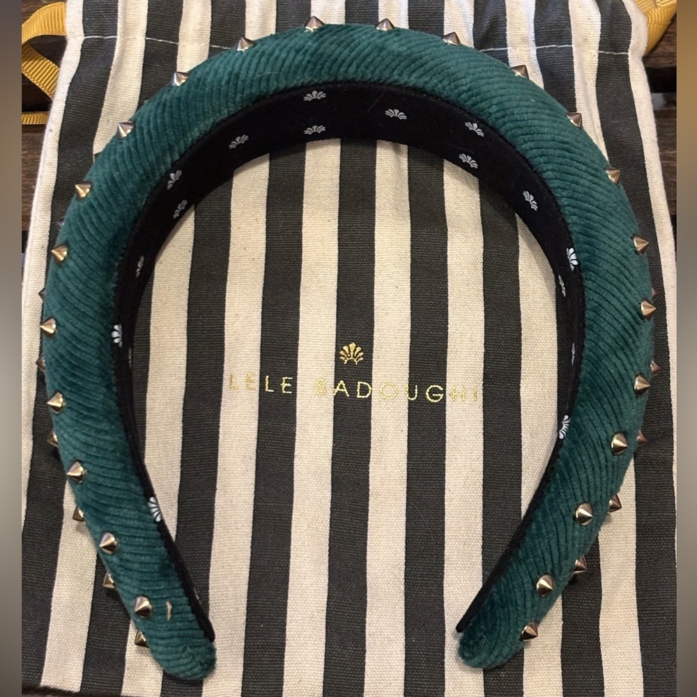 Lele Sadoughi Studded Velvet Headband